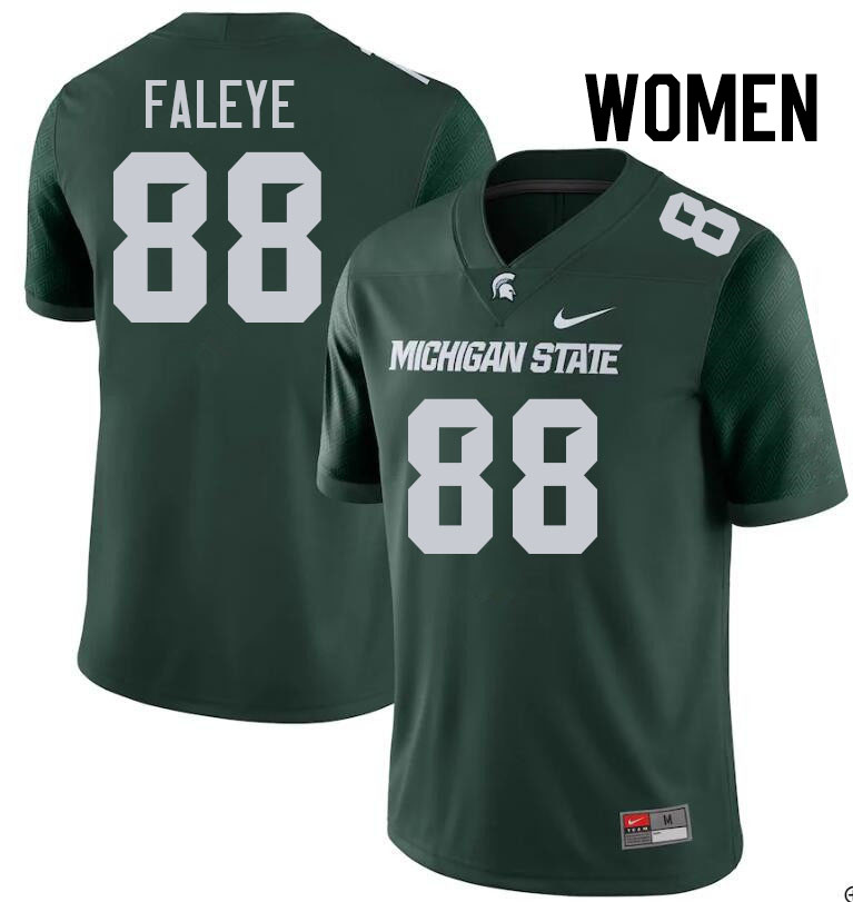 Women #88 Ademola Faleye Michigan State Spartans College Football Jerseys Stitched-Green